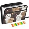 Caihoyu Cartelle portadocumenti espandibili con 13 tasche con etichette formato lettera/A4, organizer per documenti a fisarmonica con cerniera per classe, casa, ufficio, viaggi, barboncino dai colori vivaci