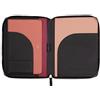 DUDU Cartella Portadocumenti A5 in Vera Pelle da Uomo Donna, Porta Tablet iPad Mini, Portablocchi, Organizer per Blocco Note Quaderno A5 Nero rosa