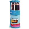 PRESTIGE & DELUXE Astuccio rotolo Stumble Guys Azzurro Tinta Unità con 24 pastelli colorati per la scuola - chiusura strappo - + Omaggio portachiavi personaggio