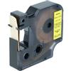 vhbw Cassetta nastro compatibile con Dymo Rhino 6000, 5000, 5200, 4200, 3000, 1000 etichettatrice 5,5m x 12 mm nero su giallo, vinile