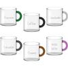 WD Lifestyle SET 6 TAZZINE DA CAFFE' CON MANICO COLORATO 100ML WD LIFESTYLE