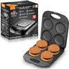OFNHJK Mini padella per pancake, 1400 W Electric Arepa Maker con superficie antiaderente, teglia antiaderente per preparare 4 Flapjack unico, per cucinare uova fritte sane Frittata di burger
