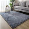 Hearda Tappeto Salotto Pelo Lungo Shaggy, Tappeto Peloso per Camera da Letto Morbido e Soffice Tappetino Peloso Pelo Lungo Moderno Lavabile con Fondo Antiscivolo (Grigio scuro,100x160cm)