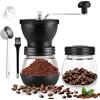 RBDDBR Macinacaffè Manuall Coffee Grinder regolabile, macinacaffè con meccanismo in ceramica, macinacaffè portatile con 2 bicchieri per viaggi, casa, ufficio