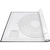 Jimklpy Jimkply - Tappetino da forno in silicone, 80 x 60 cm, grande tappetino in silicone, per stendere l'impasto e fare pane, pizza, biscotti (nero)