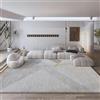 Pmnadfdag Tappeto Salotto 200 x 300 cm Grande Antiscivolo e Lavabile,Camera da Letto Sala da Pranzo Tappeto Pelo Corto Moderno Grigio di Giunture Geometriche