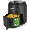 GOURMETmaxx Friggitrice ad aria calda 2,3l | Ideale per friggere, grigliare, arrostire etc. | Preparazione particolarmente povera di grassi | Timer | Spegnimento automatico | 1000W [Nero]