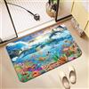 DOTBUY-SHOP 3D Oceano Tappeto Bagno in Diatomite, Tappetino da Bagno Antiscivolo, Assorbenti, Asciugatura Rapida per Doccia e Ingresso (Corallo,80x120cm)