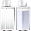 FEADBYT Dispenser per Detersivo, 2 Pezzi Dispenser Detersivo Lavatrice, 1500ml Dispenser per Detersivo con Misurino, Contenitore Multiuso per Detersivi in Polvere, Per Conservare Detersivi, Riso, Cereali, Ecc