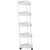 FytStycale Scaffale D'angolo Mobile per Bagno con Capacità di Archiviazione, Bianco a 5 Livelli