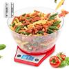Duronic KS6000 RD Bilancia da cucina ad alta precisione | Display digitale retro illuminato | Portata 1g / 5 kg con ciotola da 2 L | Piattaforma nera | Funzione Tara | Ideale per cucina e pasticceria