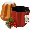 AKITAInk Stampo per Pandoro 800 g in alluminio antiaderente - Forma professionale per dolci da forno, con rivestimento a 5 strati AM Salus Hard System, diametro 22 cm, Made in Italy