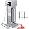 LEEVOT Insaccatrice Elettrica Macchina per Salsiccia Verticale Acciaio Inox (15 L, 240 W, Pedale, tubi di riempimento 16/22/32/38 mm)