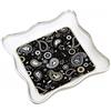 Brandani 52868 VUOTATASCHE SHANTI NERO PORCELLANA, cm 16,5x16,5