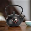 TOTITOM 0.3l Bollitore per il tè in ghisa, teiera in ghisa, set di bollitore giapponese Tetsubin, decorazione regalo giapponese a imitazione di fiori di prugna gazza non patinata giapponese