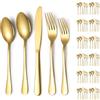 ReaNea Set di posate 60 pezzi per 12 persone con placcatura in titanio oro Include coltelli da tavola, cucchiai da tavola, forchette da tavola, cucchiaini da tè, forchetta da dessert