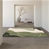 MBJKOAVC Tappeto Salotto 150 x 200 cm Camere da Letto Ufficio Casa Interni Durevole Lavabile Pelo Corto Tappeti Tappeto Moderno Geometrico Astratto verde/beige