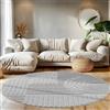 Teppium Tappeto salotto moderno grigio 80 cm rotondo - tappeto a pelo corto, stile scandinavo, design bohemien, morbido, cucina moquette soggiorno