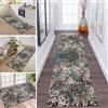 ZDYHMrj - Tappeto/passatoia da corridoio/cucina antiscivolo, lavabile, lungo, marrone, verde, stile boho, 80 x 100 cm, design moderno, venduto al metro, per corridoio, sala da pranzo, camera da letto