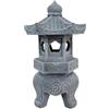 Getdoublerich Lanterna a energia solare, stile zen giapponese, tempio in pietra, decorazione da giardino asiatico per esterni, con illuminazione solare, per prato e patio (luci per camino)