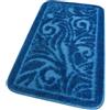 emmevi Tappeto Bagno Damascato Scendiletto Camera Barocca Morbido Assorbente Antiscivolo 50x80 Cm Blu