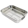 BEIXIHappygrowth Teglia da forno con griglia per arrosto, in acciaio inox, con griglia di raffreddamento, atossica e sana, antiruggine e lavabile in lavastoviglie (media 23 cm x 31 cm)