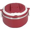 Buachois Contenitore per Il Pranzo Termico per Alimenti, Contenitore per Il Pranzo Sottovuoto a Prova di Perdite in Acciaio Inossidabile, Bento Box Termico Portatile Isolato Scaldavivande(Rosso 304)