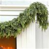 HWGING Ghirlanda natalizia artificiale in cedro verde, ghirlanda in finto cedro con aghi di pino, ghirlanda di pino del Norfolk da 1,8 m per festività, camino, finestra, scale, decorazione per interni ed