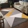 VIMODA Tappeto soggiorno, camera da letto, corridoio, motivo geometrico, giallo, dimensioni: 80 x 150 cm