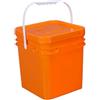 JISADER Secchio quadrato da 10 litri con maniglia e coperchio, facile da trasportare, contenitore multiuso per alimenti, per picnic all'aperto, costruzione, Arancione