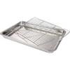 Folpus Teglia in Acciaio Inox con Griglia di Raffreddamento, Leccarda per Forno Rettangolare, Materiali Sicuri, Antiruggine e Facilissima da Pulire per Croccante, Frittura e Barbecue, 60 X 40 X 4.8 cm