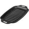 URPIZY Bistecchiera rettangolare in acciaio al carbonio con rivestimento antiaderente, riscaldamento per forno a induzione a gas fino a 230 °C, con manici per barbecue all'aperto