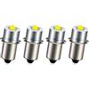 Ruiandsion Lampadina a LED P13.5S, 6-24 V, 6 V, 9 V, 12 V, 18 V, 19,2 V, aggiornamento per Ryobi Milwaukee DeWalt, torcia, lanterna, luce da lavoro, lampadine maglite, non polarità (confezione da 4)