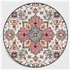 Nicole Knupfer, tappeto a mandala, rotondo, vintage, bohémien, lavabile, decorazione per il soggiorno, la camera da letto, il bagno, la cucina, la spiaggia (H, 60 x 60 cm)