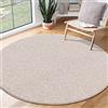 the carpet - Tappeto Natal Moderno in Tinta Unita per Soggiorno Cucina, Resistente alle Macchie, Colore: Beige, 80 cm, Rotondo
