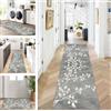 ZUZEKU Tappeto passatoia da cucina, lavabile, antiscivolo, lungo 50 x 150 cm, colore grigio, personalizzabile