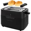 Profi Cook ProfiCook Tostapane 2 fette con inserto per panino e tostapane extra largo, funzione scongelamento, 7 livelli di doratura regolabili in acciaio inox, tostapane uniformi, nero opaco, PC-TA 1244