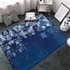 VOSERY Tappeto per soggiorno camera da letto, tappeto natalizio blu, morbido, lavabile, 3 x 5 cm, tappeto antiscivolo, per interni, camera da letto, decorazione estetica