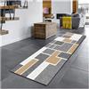 Siunwdiy Tappeto Passatoia 4 Metrifor Corridoio Moderna Motivi ，Grigio Bianco,Antiscivolo Lavabile - Microfibra Tappeti Runner per Corridoio Bagno Scendiletto Cucina Tappeti Runner,60X400CM