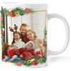 Caribu design Tazza Natale Personalizzata con Foto e Testo Scritta - Idea Regalo Famiglia Coppia Amici Marito Moglie Fidanzato Fidanzata - Messaggio Auguri Personalizzabile