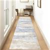 Siunwdiy Tappeto da Cucina moderni Grigio/Blu,Tappeto Passatoia Corridoio Tappeto Cucina Antiscivolo Lavabile 4 metri Tappeti Runner Lungo Tappeto per Cucina, Corridoio,Soggiorno,camera,Beige,40x400cm