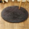 Tomifine Tappeto in Pelle di Agnello, Imitazione Della Pelliccia Tappeti, Morbido e Peloso per Stanza da Letto o Soggiorno Tappeto Soffice o Copertura per Divani e Sedie (60 cm,Grigio Scuro)