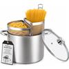 Generico Pentola Spaghettiera Doppio Cestello in Acciaio Inox 18/10 - Triplo Fondo per Induzione e Gas, Cuoci Pasta con Cestelli Separati, Cottura Multipla per Pasta e Verdure (24CM)