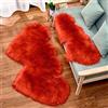 YAOTT Tappeto in Pelliccia Sintetica di Pecora a Forma di Cuore Doppio, Morbido Antiscivolo Peloso Imitazione Lana Peluche Tappeti per Salotto Camera da Letto Divano Rosso 60X120CM