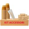 ecodrinks - Kit Caffe Bicchierini Palettine e Zucchero di Canna - Bicchieri di Carta da 75ml e Palette in Legno - Riciclabili, per Uso Professionale e Domestico (500 pezzi)