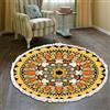 Tomifine Tappeto Bohémien, Motivo Mandala Rotondo Tessuto Tappeti con Nappe per Camera Letto, Corridoio, Soggiorno, Lavabile in Lavatrice (150cm,Giallo Nero)