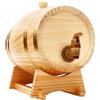 DDZcozy Botte di vino da 3 litri in legno con tappo e rubinetto, botte per whisky, vino