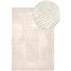 Mazovia Tappeti Stile Japandi - Tappeto Lana - Tessuto a Mano in Materiale Naturale - Tappeti per Soggiorni e Camere da Letto - Crema Beige - 80 x 150 cm