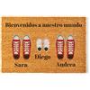 NANNUK Baby creations NANNUK - Zerbino personalizzato in fibra di cocco Famiglia 3 pantofole rosse