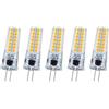 Ruiandsion Lampadina LED G4 5W AC/DC85V-265V 220V Bianco Caldo Non Dimmerabile Sostituzione Alogena 50W Efficiente dal Punto di Vista Energetico per Decorazione Interna Casa Lampada da Soffitto,5pcs